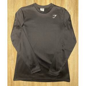 Gymshark Sweatshirt Black Crew Neck Pullover Logo Longsleeve Mens Small
